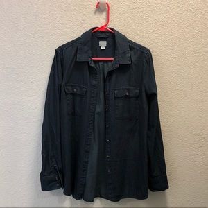 Dark wash women’s denim button up